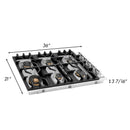 ZLINE 36-Inch Gas Cooktop with 6 Gas Brass Burners (RC-BR-36)
