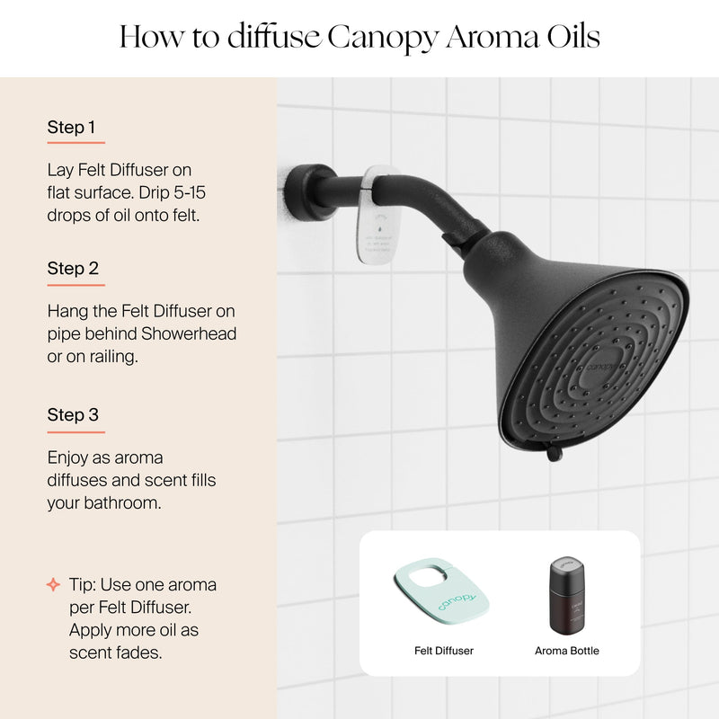 Canopy Filtered Tool-Free Showerhead with Felt Diffuser