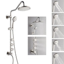 Forno Acqua Spa Retrofit 9-Inch Overhead Rainfall  Shower with 1.8 GPM Flow Rate, Handheld, Body Jets, 6 Way Diverter in Brushed Nickel (SC31BN-C8)