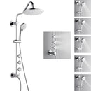 Forno AcquaSPA Retrofit 9-Inch Overhead Rainfall Shower with 1.8 GPM Flow Rate, Handheld, Body Jets, 6 Way Diverter in Polished Stainless Steel (SC31CP-C8)