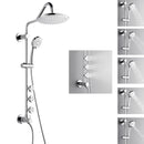 Forno Acqua Spa Retrofit 9-Inch Overhead Rainfall Shower with 2.5 GPM Flow Rate, Handheld, Body Jets, 6 Way Diverter in Polished Stainless Steel (SC31CP-C2)