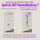 Forno Acqua Spa Retrofit 8-Inch Overhead Rainfall Shower with 2.5 GPM Flow Rate, Handheld, Body Jets, 6 Way Diverter in Matte Black (SC32BK-C2)