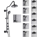 Forno Acqua Spa Retrofit 8-Inch Overahead Rainfall Shower with 1.8 GPM Flow Rate, Handheld, Body Jets, 6 Way Diverter in Matte Black (SC32BK-C8)