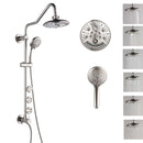 Forno Acqua Spa Retrofit 8-Inch Overhead Rainfall Shower with 1.8 GPM Flow Rate, Handheld, Body Jets, 6 Way Diverter in Brushed Nickel (SC32BN-C8)