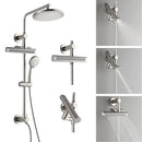 Forno Acqua Fall 9-Inch Overhead Rainfall Shower with 2.5 GPM Flow Rate, Handheld, Body Jets in Brushed Nickel (SCW1BN-S2)