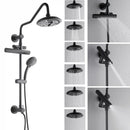 Forno Acqua Fall 8-Inch Overhead Rainfall Shower with 1.8 GPM Flow Rate, Handheld, 7 Way Diverter, Body Jets in Matte Black (SCW2BK-C8)