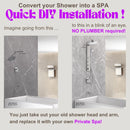 Forno Acqua Spa 9-Inch Overhead Rainfall Shower Panel with 2.5 GPM Flow Rate and SensoTemp, Handheld, Body Jets in Stainless Steel (SL31BC-L2)