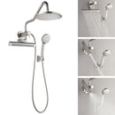 Forno Acqua Fall Mini 8-Inch Overhead Rainfall Shower with 1.8 GPM Flow Rate, Handheld, 7 Way Diverter, Body Jets in Brushed Nickel (SMW1BN-C8)