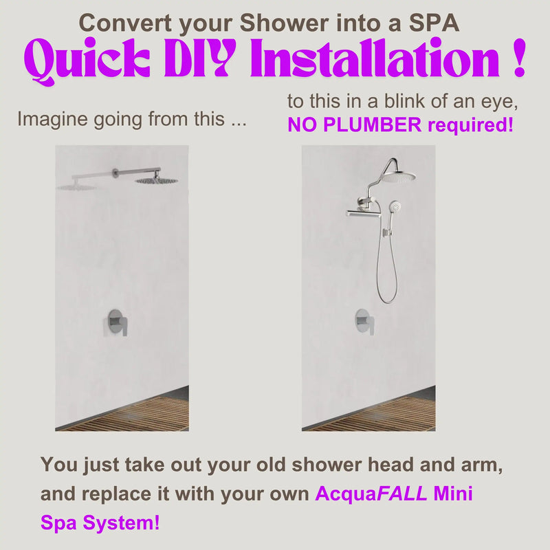 Forno Acqua Fall Mini 9-Inch Overhead Rainfall Shower with 2.5 GPM Flow Rate, Handheld, 7 Way Diverter, Body Jets in Brushed Nickel (SMW1BN-C2)