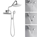 Forno Acqua Fall Mini 9-Inch Overhead Rainfall Shower with 1.8 GPM Flow Rate, Handheld, 7 Way Diverter, Body Jets in Polished Stainless Steel (SMW1CP-C8)