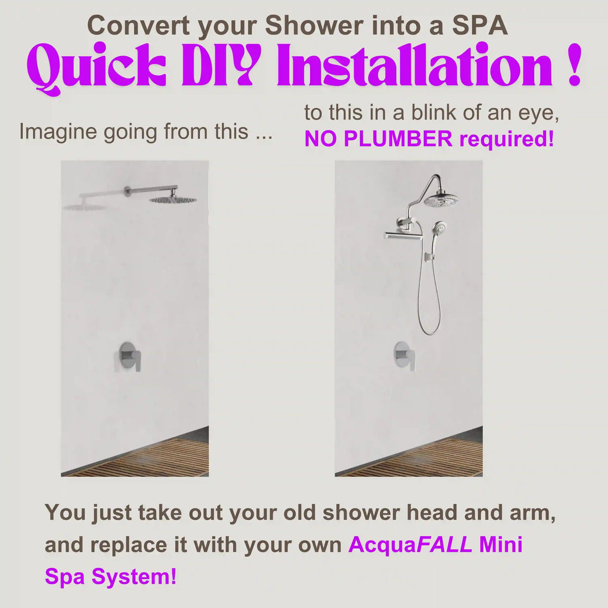 DIY installation diagram for swapping a shower head with no plumber required