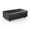 Forno Evoluto Tavolo 51-Inch Smart Coffee Table Refrigerators - Dual Cooling Zones, Wireless Charging Pad & Built-In Bluetooth Speakers, with Wood Accent Sides (FCTFR7006-51WD)