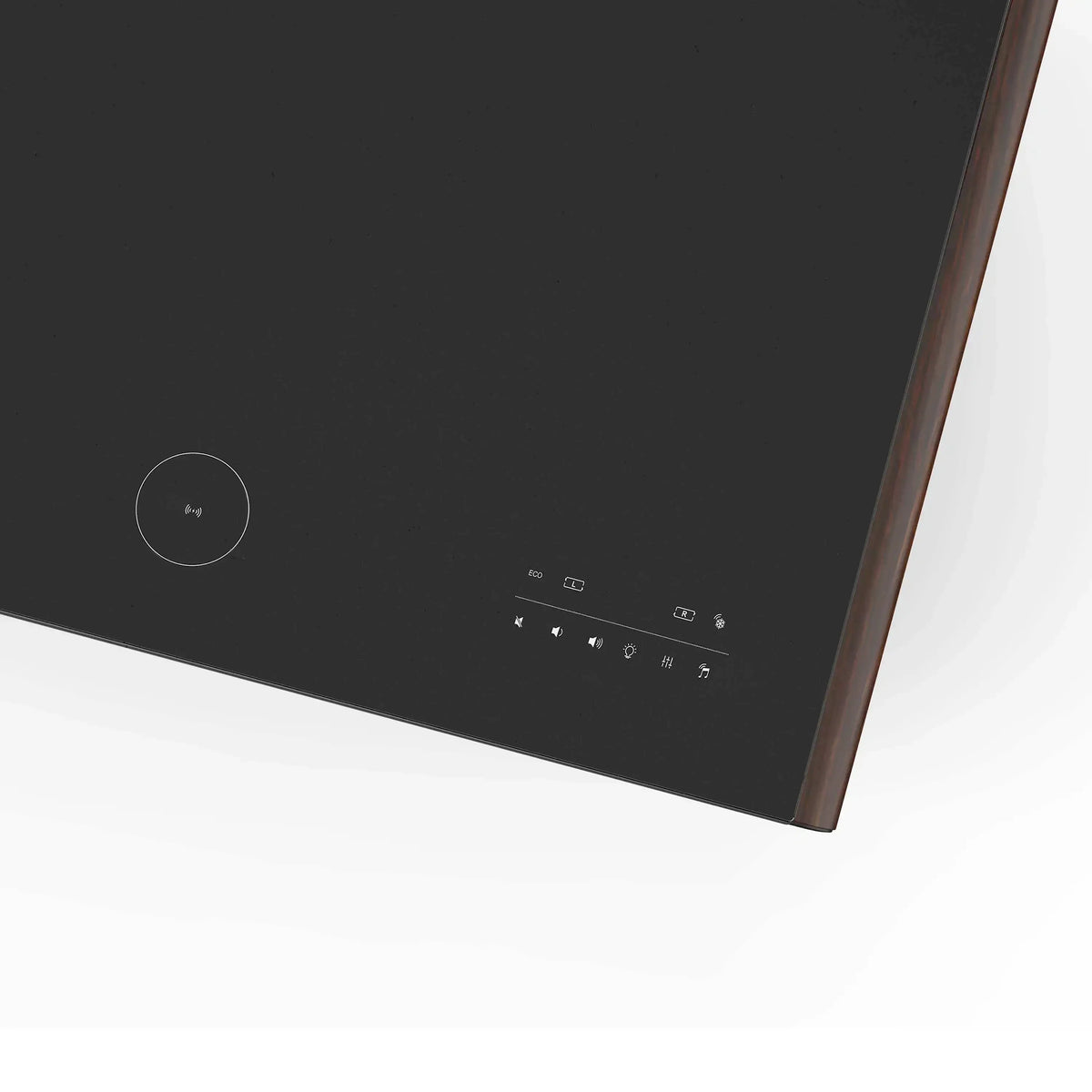 Smart coffee table refrigerator top control panel with touch icons