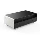 Forno Evoluto Tavolo 51-Inch Smart Coffee Table Refrigerators - Dual Drawers, Bluetooth 5.0 Audio, Wireless Charging & RGB Ambient Light in White (FCTFR7006-51WHT)