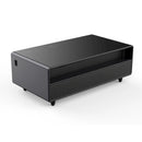 Forno Evoluto Tavolo 51-Inch Smart Coffee Table Refrigerators - Dual Drawers, Bluetooth 5.0 Audio, Wireless Charging & RGB Ambient Light in Black (FCTFR7006-51BLK)