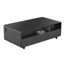 Forno Evoluto Tavolo 51-Inch Smart Coffee Table Refrigerators - Dual Drawers, Bluetooth 5.0 Audio, Wireless Charging & RGB Ambient Light in Black (FCTFR7006-51BLK)