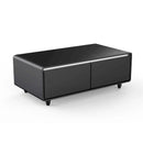 Forno Evoluto Tavolo 51-Inch Smart Coffee Table Refrigerators - Dual Drawers, Bluetooth 5.0 Audio, Wireless Charging & RGB Ambient Light in Black (FCTFR7006-51BLK)