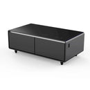 Forno Evoluto Tavolo 51-Inch Smart Coffee Table Refrigerators - Dual Drawers, Bluetooth 5.0 Audio, Wireless Charging & RGB Ambient Light in Black (FCTFR7006-51BLK)