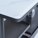 Forno Elevato Smart Bar Table in White with 5.3 Cu. Ft Refrigerator and Freezer with Bluetooth Control (FBTFR7037-72WHT)