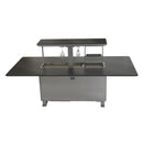 FORNO Cinetico Smart Dining Table with 5.3 Cu. Ft. Fridge/Freezer, Motorized Lift System, Bluetooth Control in Midnight Marble (FDTFR7044-86GRY)