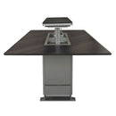 FORNO Cinetico Smart Dining Table with 5.3 Cu. Ft. Fridge/Freezer, Motorized Lift System, Bluetooth Control in Midnight Marble (FDTFR7044-86GRY)