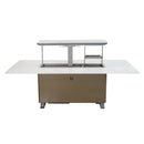 Forno Cinetico Smart Dining Table in White with 5.3 Cu.Ft Refrigerator and Freezer with Bluetooth Control (FDTFR7044-86WHT)