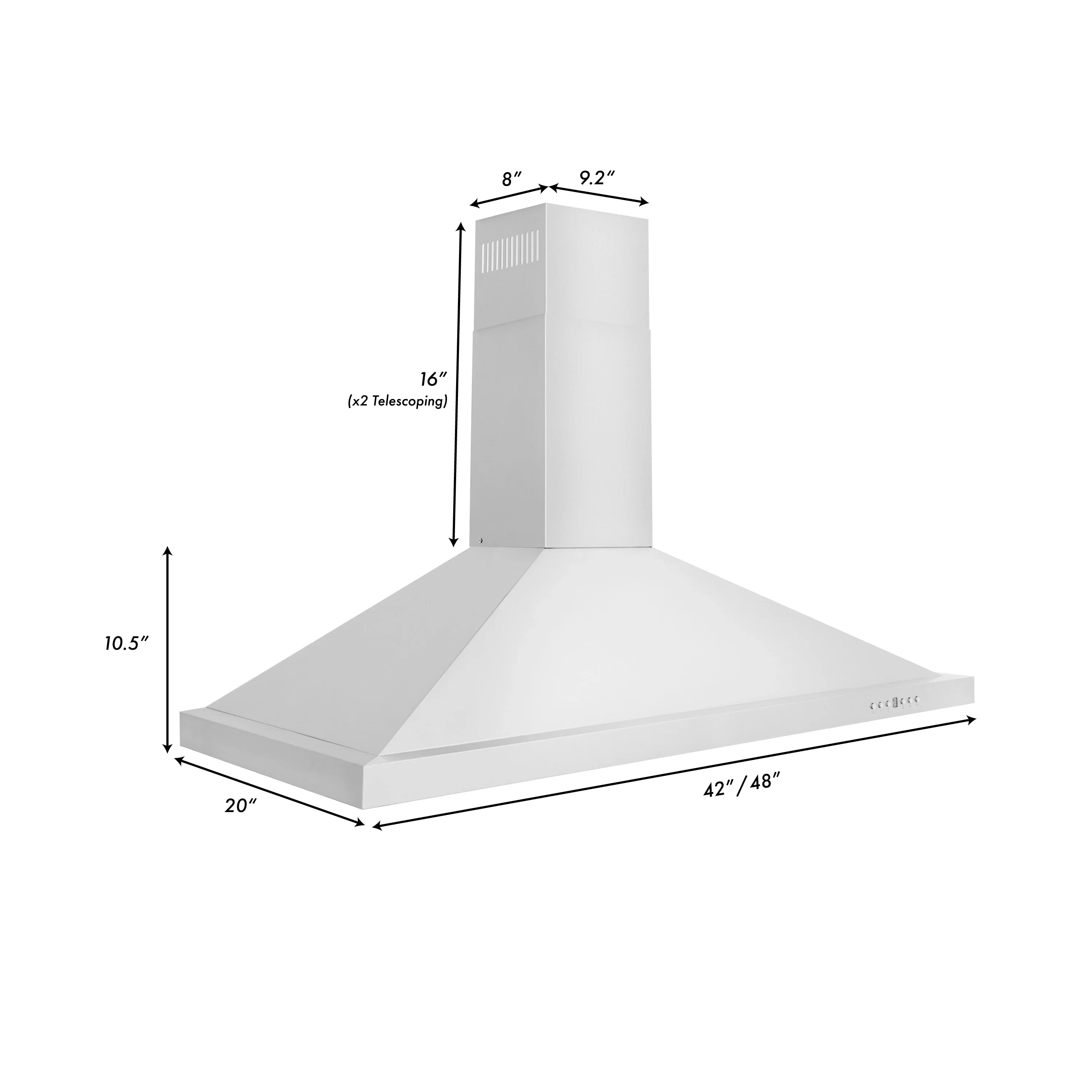Stainless steel convertible range hood canopy with vent opening