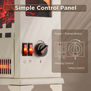 TURBRO Suburbs Electric Fireplace Stove Heater with Panoramic 3-Sided View and LED Flames (707-98-122QA)