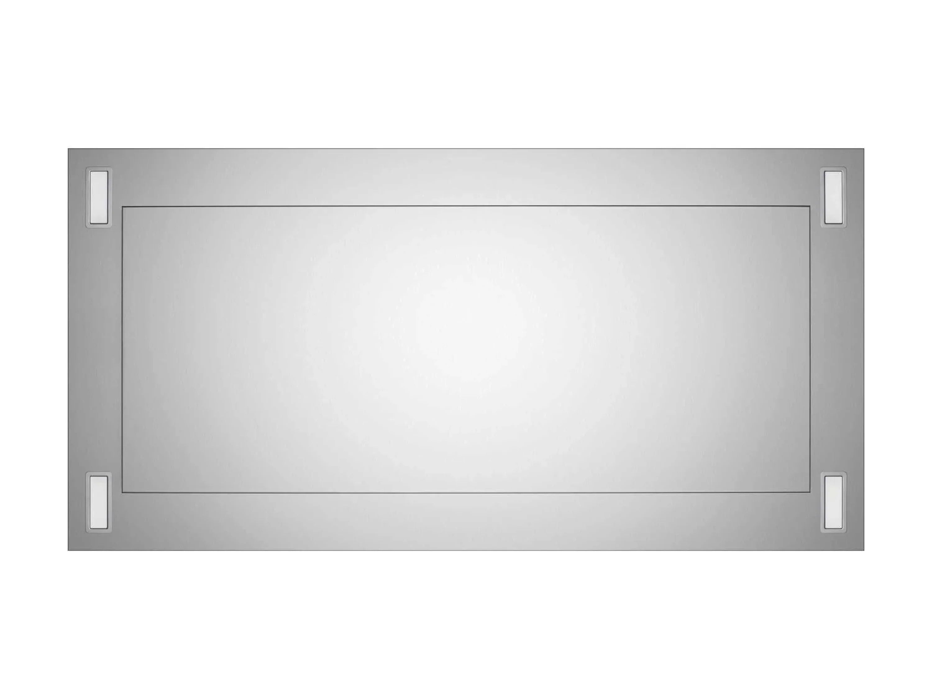 Stainless steel flush ceiling range hood vent panel with side mounting brackets