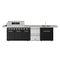 Thor Kitchen 10 Ft. Outdoor Kitchen Island with Gas Grill, Side Burner, Sink & 24-Inch Refrigerator Drawer, 77,000 BTU in Black (TBG573PB-TRF24U)