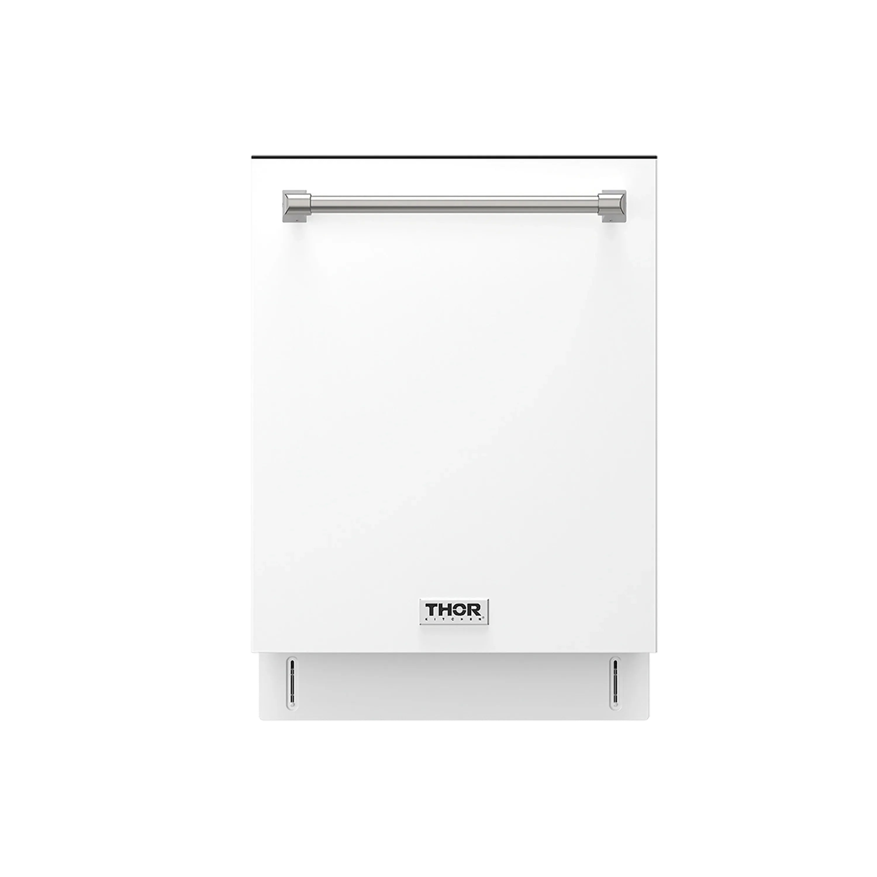 White wall-mount range hood with THOR logo and vent bar