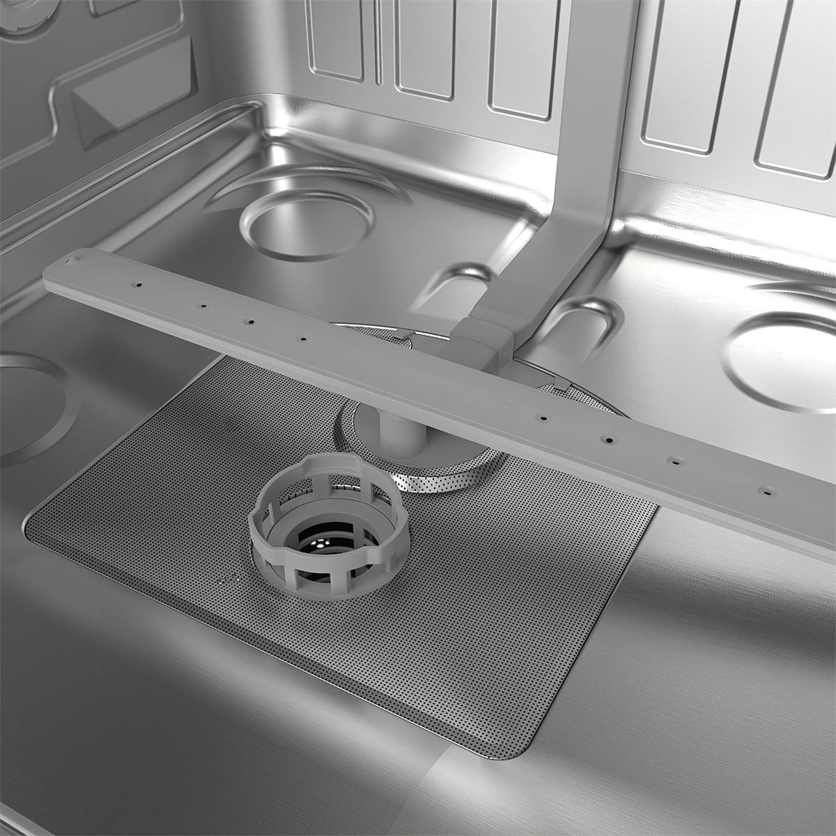 Stainless burner drip tray with circular gas cap and raised side rails