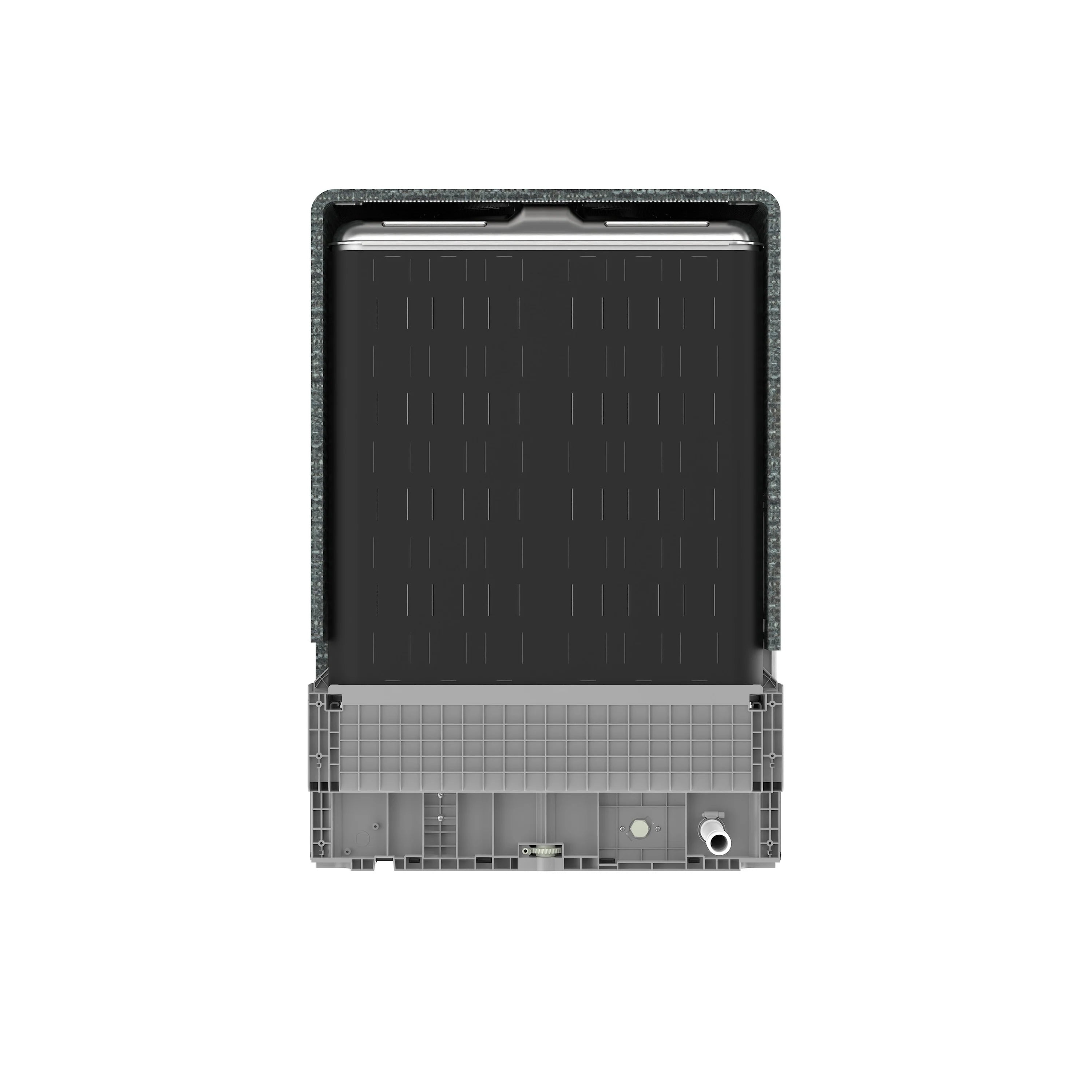 24-inch dishwasher tub with black top door panel and gray base