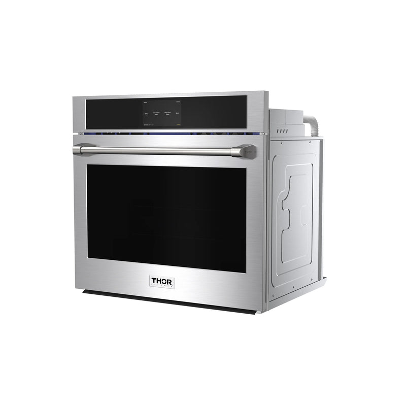 Thor Kitchen 2-Piece Appliance Package - 30-Inch Electric Wall Oven, and Microwave with Air Fryer in Stainless Steel