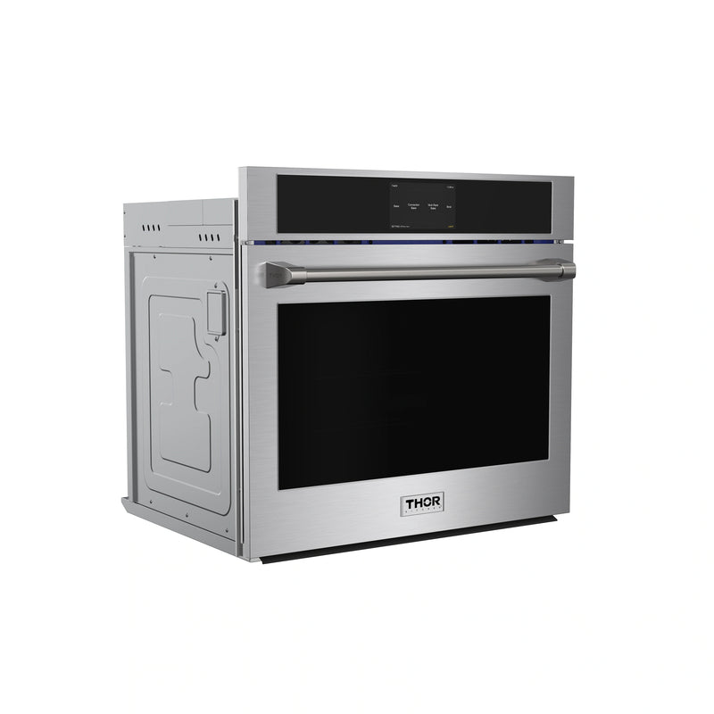 Thor Kitchen 2-Piece Appliance Package - 30-Inch Electric Wall Oven, and Microwave with Air Fryer in Stainless Steel