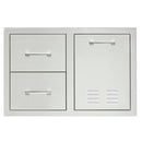 TrueFlame 33-Inch 2-Drawer & Vented LP Tank Pullout Drawer Combo (TF-DC2-33LP-A)