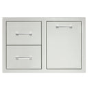 TrueFlame 33-Inch 2-Drawer & Access Door Combo Masonry Frame Return (TF-DC2-33M-A)