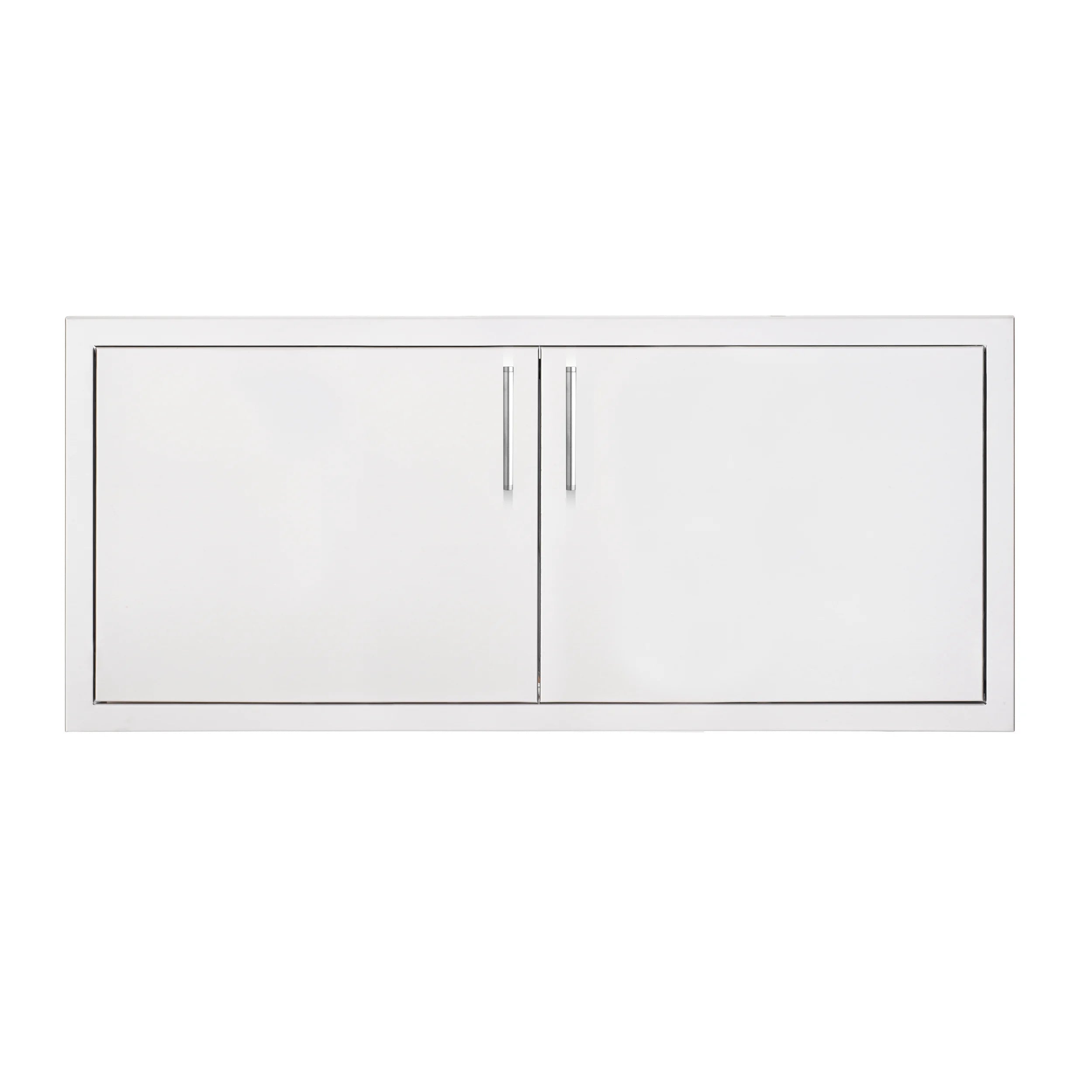 TrueFlame 39-inch double access door, white panels with dark metal frame and two vertical handles