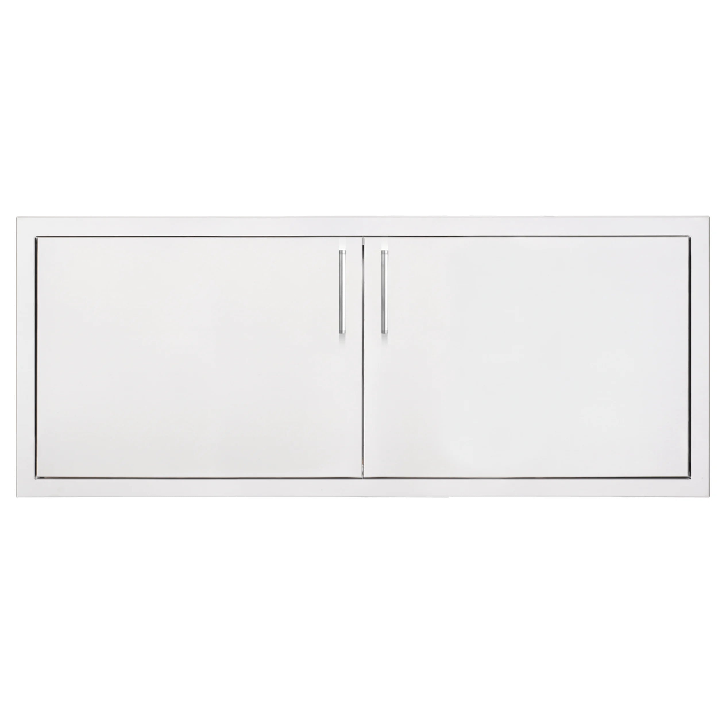 TrueFlame 42-inch double access door with two-panel center seam and metal handles