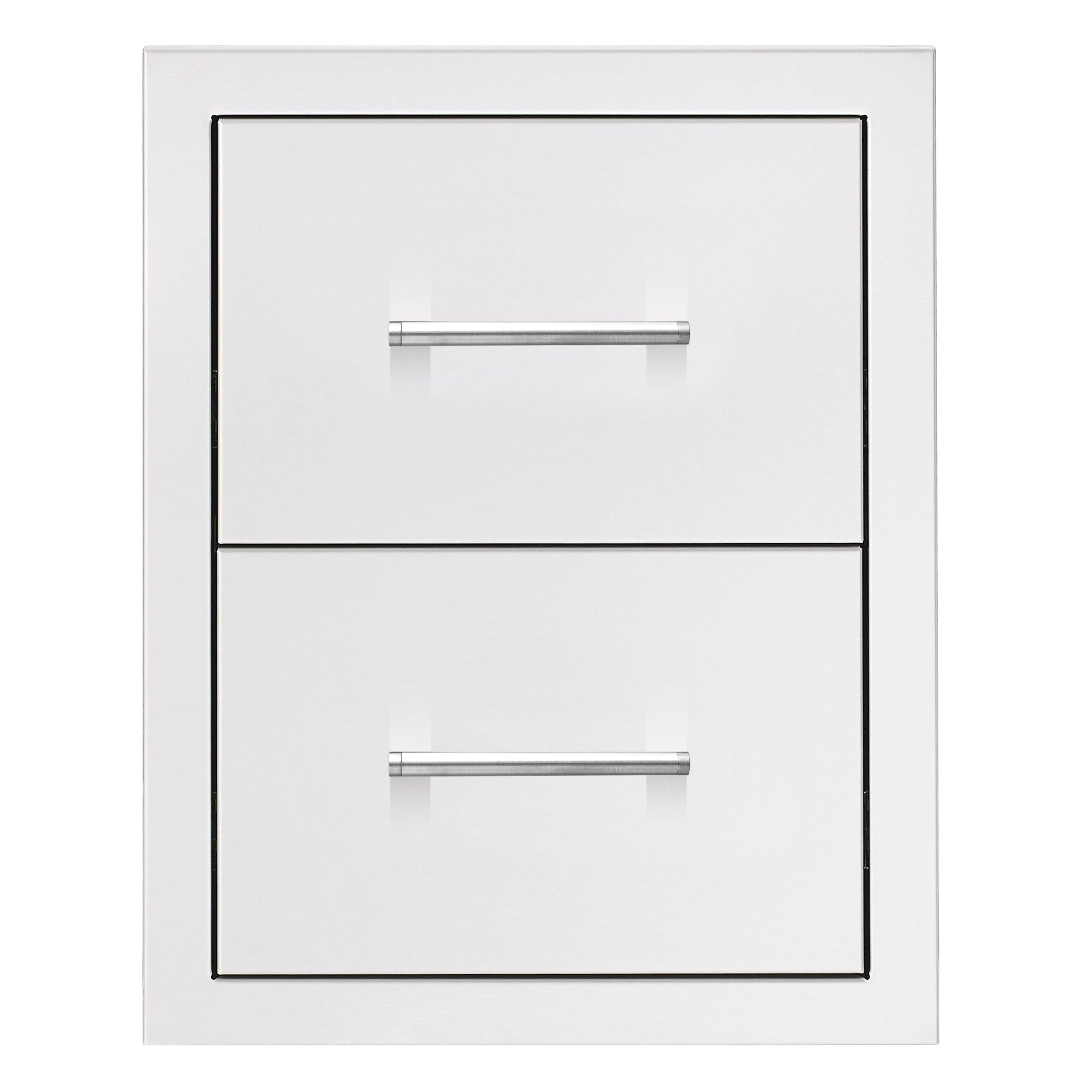 TrueFlame double-drawer masonry frame return with two rectangular vent openings