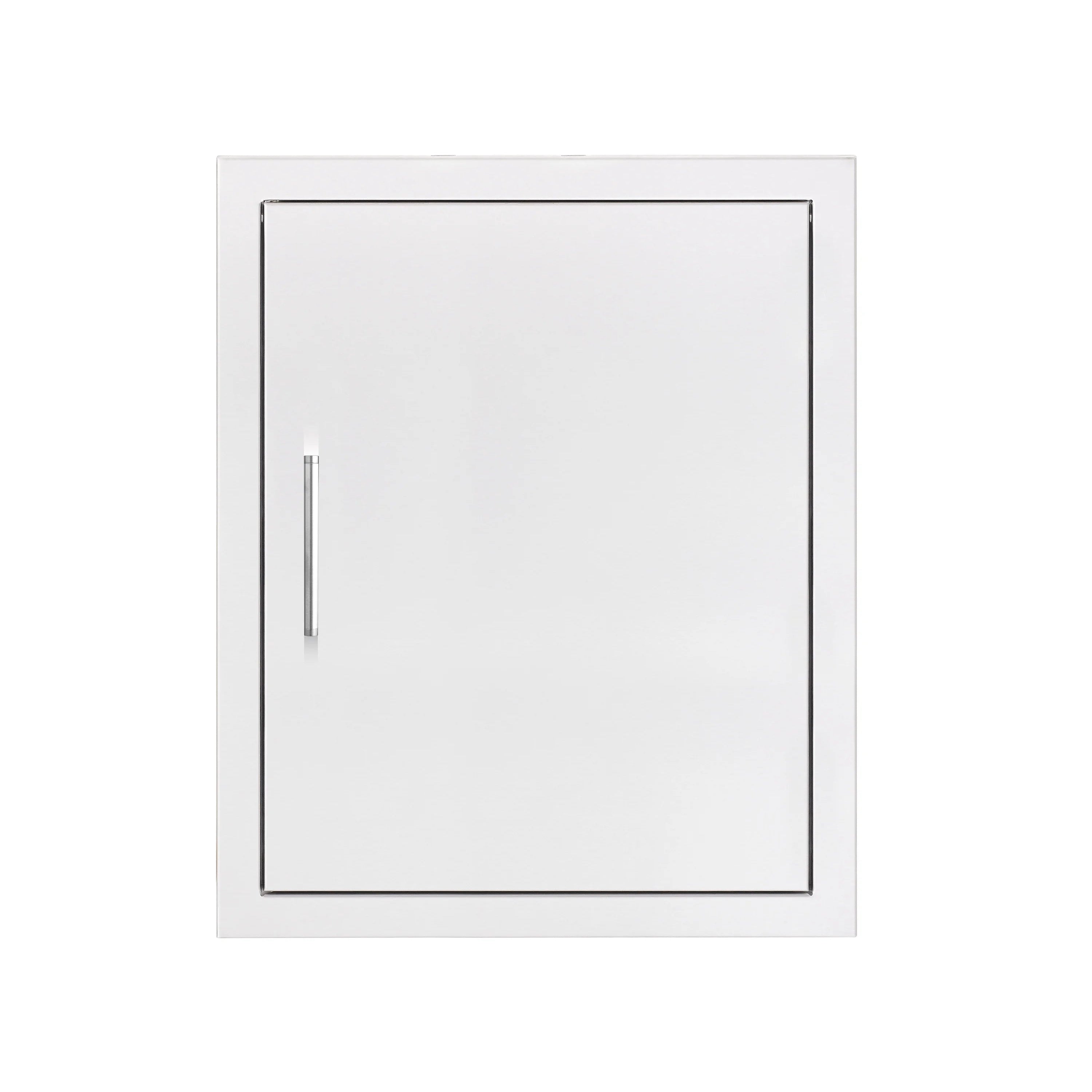 TrueFlame vertical access door, 18x22 in, white square frame with latch handle