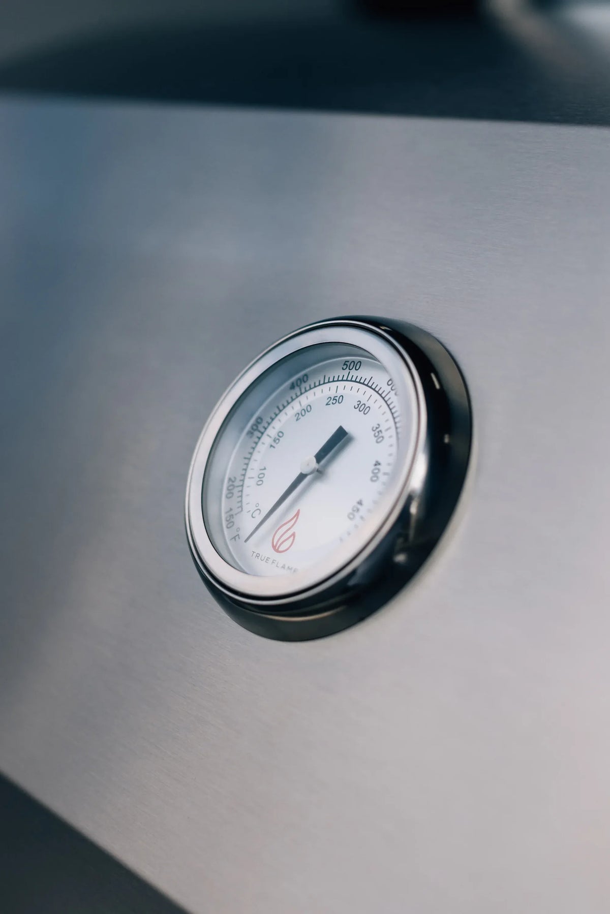 Stainless steel grill lid thermometer gauge