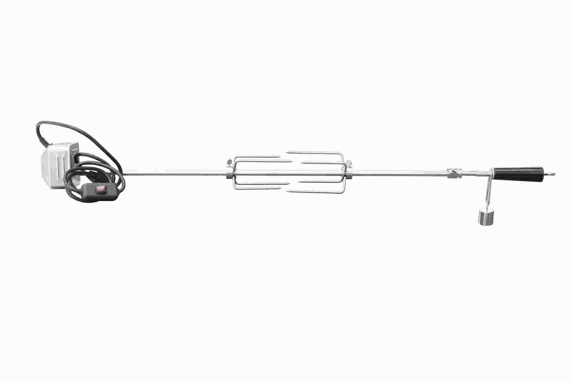 TrueFlame 32-inch rotisserie kit with motor and roasting rod, includes mounting parts