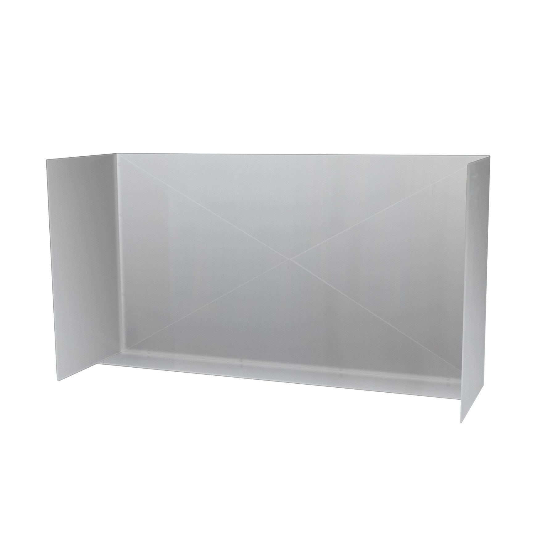 Stainless steel grill wind guard panel, rectangular with raised side flaps