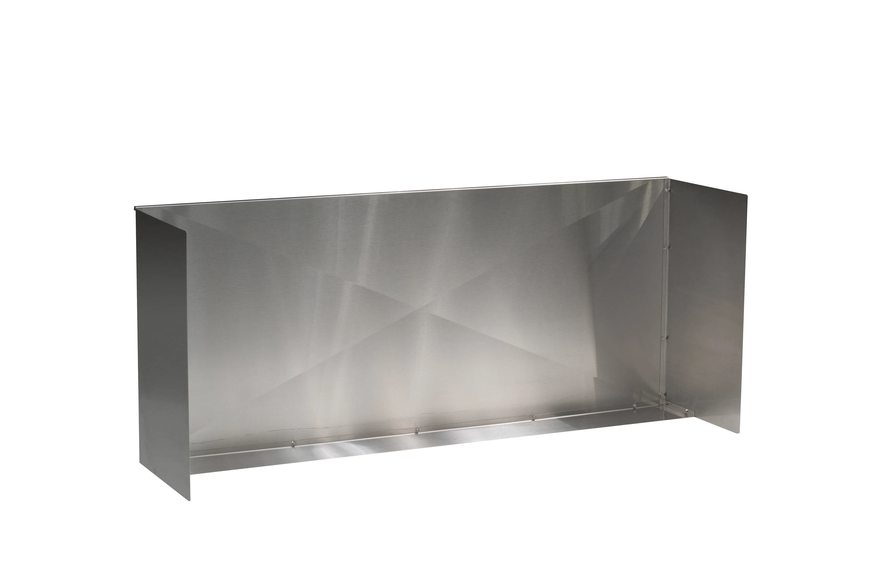 Stainless steel wind guard box-style, angled open front for 48-inch grills