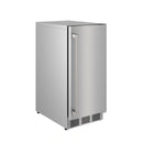 Stainless steel ice maker with tall side handle and vented front grille