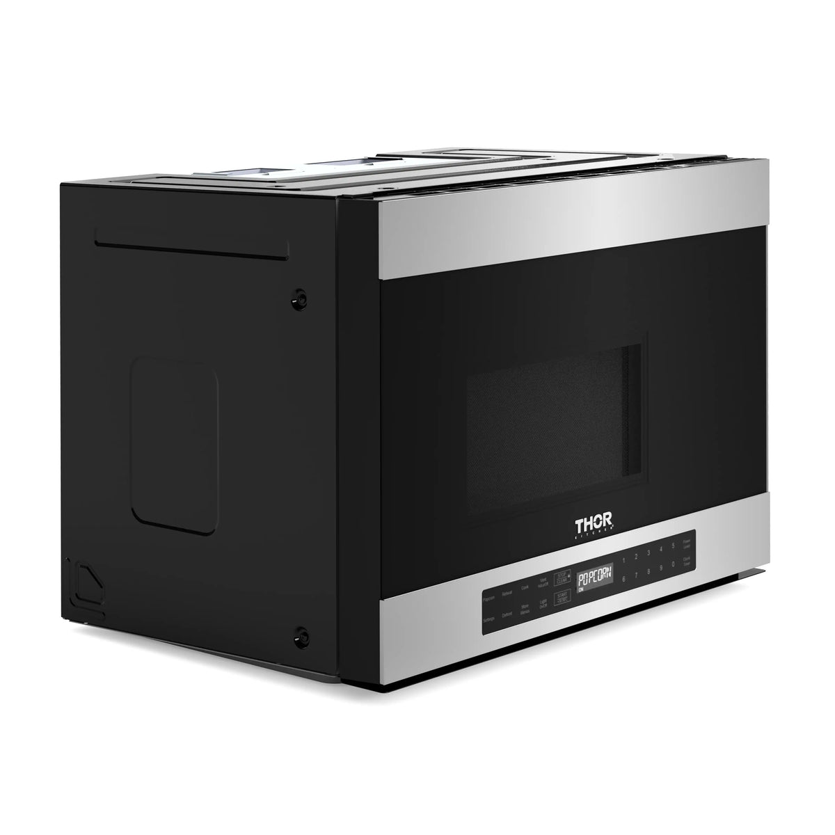 Thor over-the-range microwave side view with vented panel and mounting points