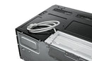 Thor Kitchen over-the-range slim microwave and vent hood, open interior with power cord