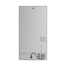 Rear panel of stainless 36-inch counter-depth French door refrigerator with access ports