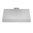 Stainless steel range hood top cover with circular duct collar